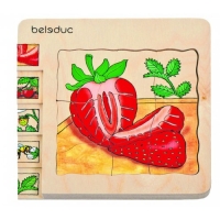 Lagenpuzzle Banane, Erdbeere, Apfel und Karotte - 4er Set